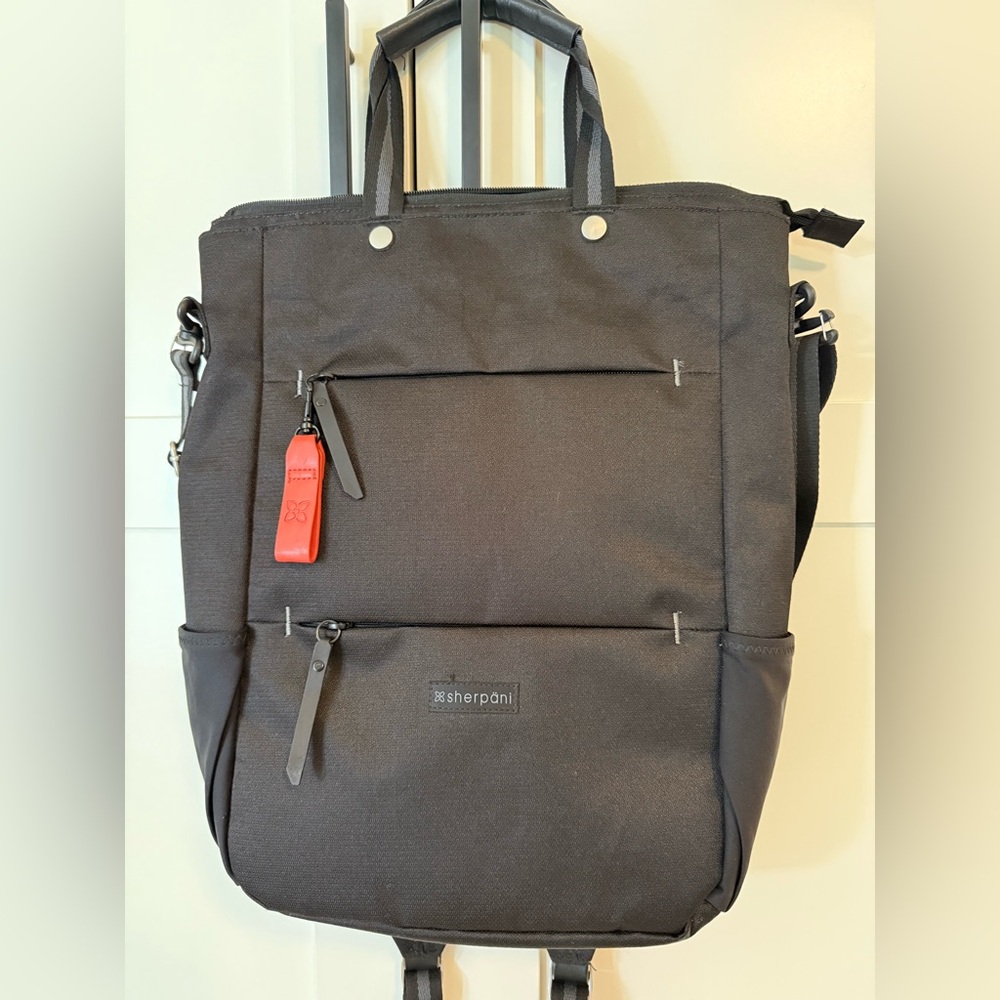 Sherpani Black Backpack Tote RFID